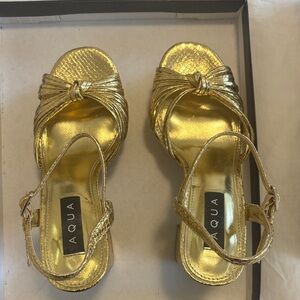 Aqua Gold Women's Platform Heels 7.5